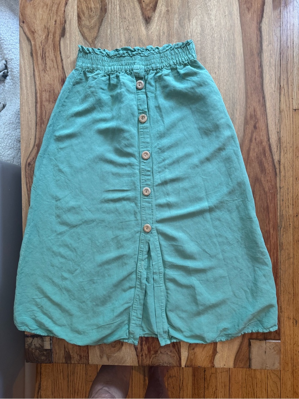 Zara linen green long skirt size XS in like new condition - Picture 2 of 9